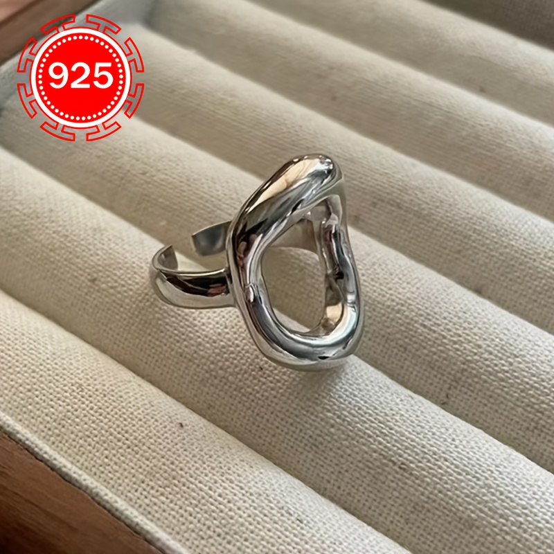 925 Silver Hypoallergenic Ring Women's Round Exaggerated Ring